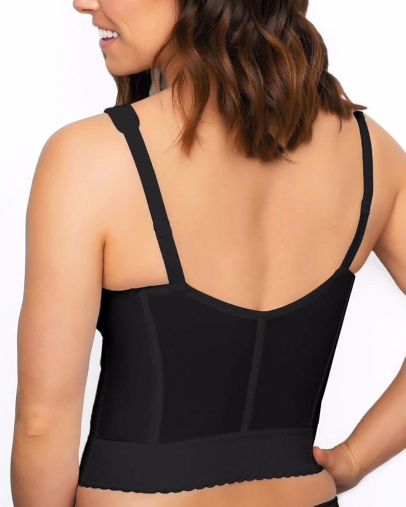 Exquisite Form womens Exquisite Form Fully Women's Front Close Longline Posture #5107530 Bra, Black, 38D US - Image 2